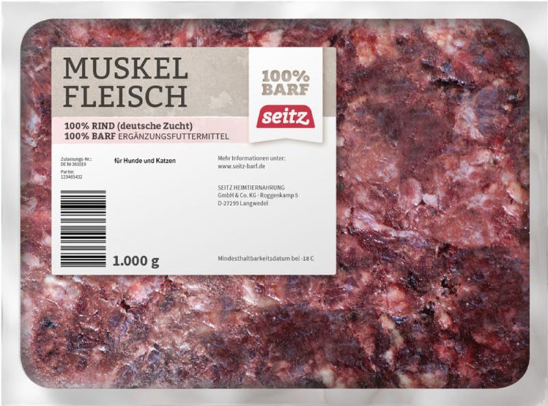 100% Rind - Muskelfleisch nur grob gewolft